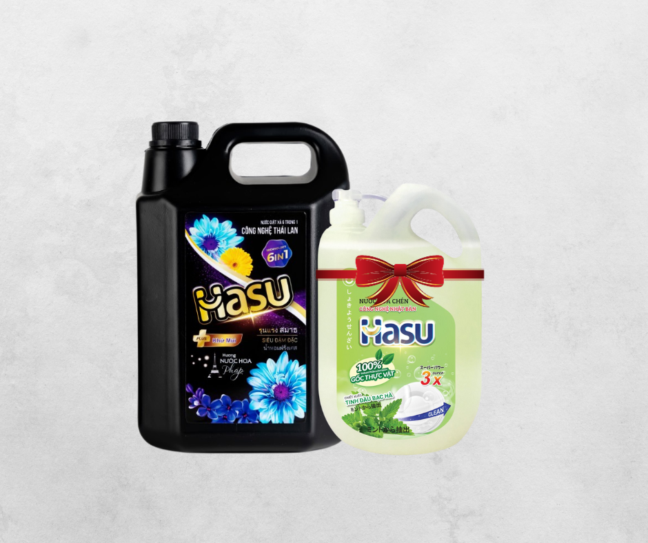 HS Nước giặt Hasu Đen 5L/4 (Tặng kèm NRC Hasu Bạc Hà 2,1L)